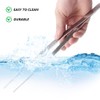 QIBZI Kitchen Tongs, Pack of 2 Stainless Steel Tongs, Thickened