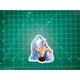 Aqua Konosuba Aqua Anime Uv Waterproof Sticker 3”x2.75”