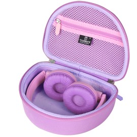 Tourmate Hard Travel Case for Kids Wireless On-Ear Headphones, Protective Carrying Storage Bag (Purple, Case Only)