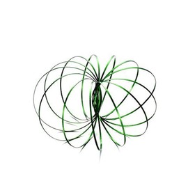 SHATCHI Magic Flow Ring Spinner Hands Toy Bracelet 3D Stainless Steel Toys Funny Kinetic Spring Infinity Arm Slinky Juggle Dance- Science Educational Sensory Interactive Cool Toys,Green,Small