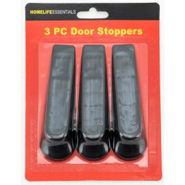Tool Essentials HomeLife Essentials 3pc Door Stoppers, Black Plastic
