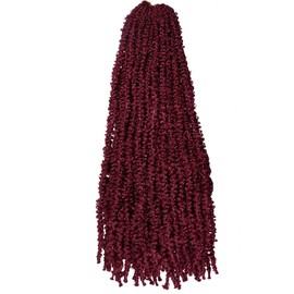 Beverlee Burgundy Butterfly Locs Crochet Hair 30 Inch Distressed Faux Locs Pre-looped BUG Goddess Locs Crochet Braids Handmade Extended Soft Locs For Women Extensions (6 Pack BUG#)