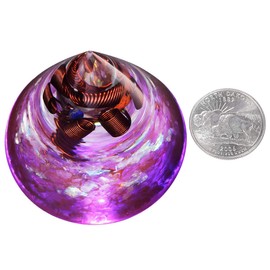 KYEYGWO Cone Energy Pyramids with Copper Wire Tree, Tree of Life Crystal Pyramid, Reiki Healing Gemstone for Meditation and Home Decoration, Purple