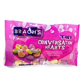 Brach's (1 bag) Valentine's Day Tiny Conversation Hearts Candy - Wintergreen, Banannas, Orange, Lemon, Cherry, Grape - 5 oz / 142 g