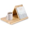 BTBHIHO Reading Book Shelf with Drink Holder, Small Reading Book