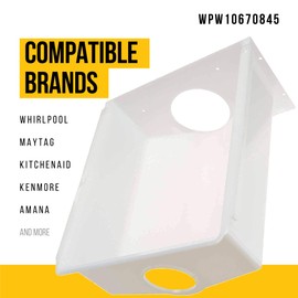 PartsBroz WPW10670845 Ice Bucket Replacement - Compatible with Whirlpool Ice Bin Replacement, Kenmore, Amana, KitchenAid & Maytag Refrigerators - Durable Ice Maker Tray with Limited 1-Year Warranty