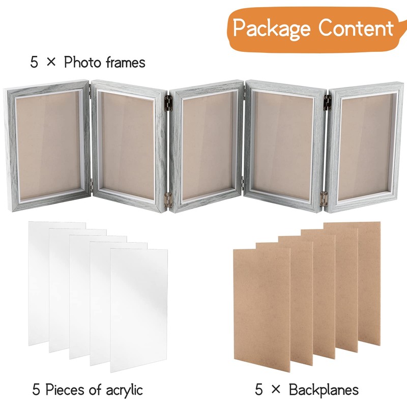Biggun 5x7in 5 Folding Accordion Picture Frame - Foldable Hinged