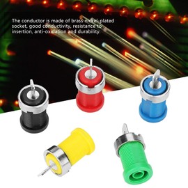 Banana Sockets 4 mm, 4 mm Banana Sockets Panel Mounting Sockets Mixed Colours Panel Mount, Banana Sockets Panel Mounting Sockets Adapter Safety Socket for Panel Installation Pack of 10