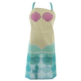 Puckator Poly Cotton Apron-Enchanted Seas Mermaid Body and Tail, Polycotton, Mixed, Height 80cm Width 72cm