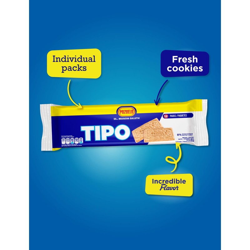 Pozuelo Tipo Cookies | Less Calories & Sodium | Classic