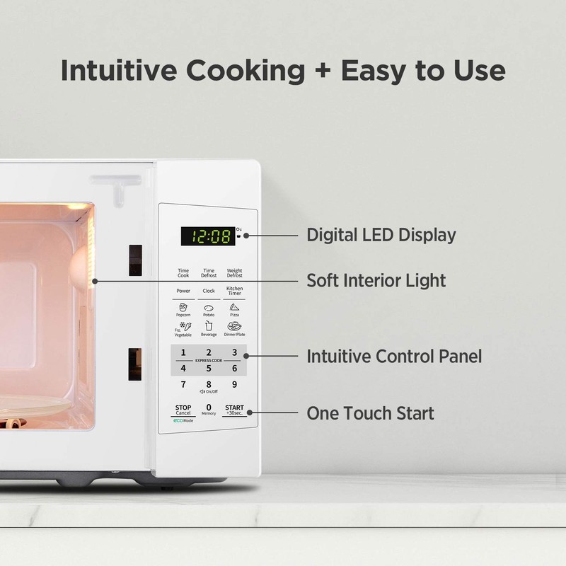 COMFEE' EM720CPL-PM Countertop Microwave Oven with Sound On/Off, ECO Mode