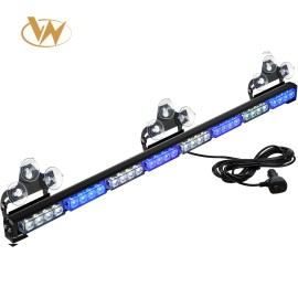 36 Inch 32-LED Traffic Advisor Light Bar Warning Emergency Strobe Light Bar with 16 ft Straight Cord (Red/Blue)Light Color: Blue/white, Rated Power: 36, Beam Angle: Spot