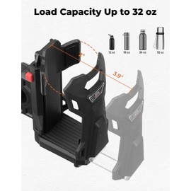 KEMIMOTO Upgraded ATV Cup Holder, Motorcycle Drink Holder with 0.85''-1.25'' Metal Clamp and Double Anti-Slip Protection, Universal Bottle Holder for Bike Scooter Boat Wheelchair