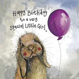 ALEX CLARK Happy Birthday Special Little Girl Rabbit Card