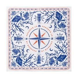 GT BANDANA 22"x22" Compass Cotton Bandana Multi-Purpose Headbands（White）