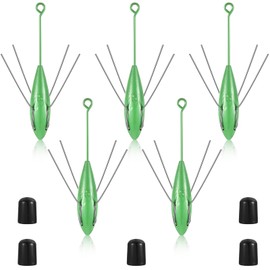 Libima 5 Pcs Sputnik Sinker Surf Fishing Weight Long Tail Fishing Sinkers Fishing Equipment Sputnik Surf Weight for Sea Sand Ocean Beach, Green (5 oz)