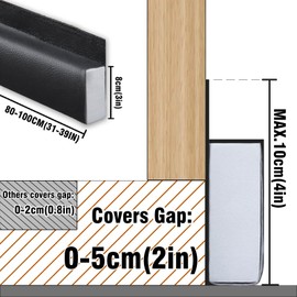 BKSAI Under Door Draft Stopper for Bottom of Door Window 2" Door Gap Excluder Blocker Seal Insulation Sliding Glass Front Door Patio Draft Blocker Soundproof