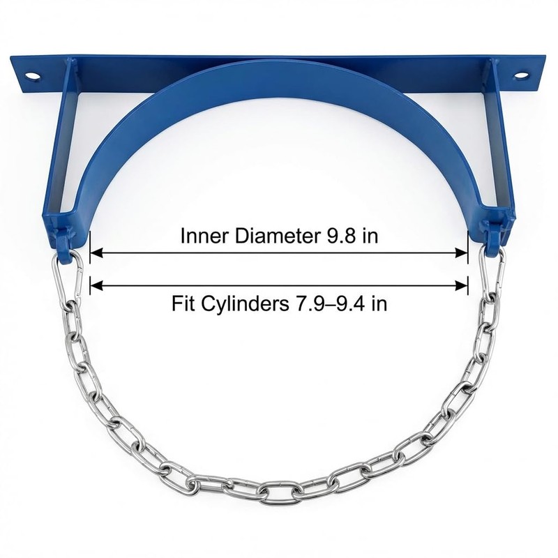 QWORK Steel Cylinder Wall Bracket 4 Pack – 9.8 Inch