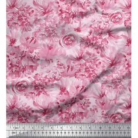 Soimoi Orange Cotton Jersey Fabric Floral Printed Craft Fabric by The Yard 58 Inch Wide