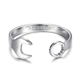 THE BLING KING New 9mm Silver-Filled Gold-Plated Adjustable Spanner Wrench Bangle - 42g