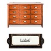 FUXXER 10 x Label Windows, Apothecary Cabinets, Card Holder, Antique