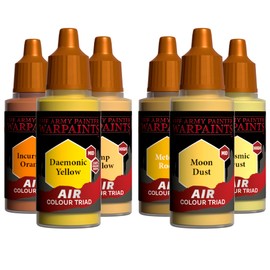 The Army Painter, Airbrush Primary Bundle Yellow, 2 Colour Triads with 6 x 18ml Premixed Acrylic Airbrush Paint - Airbrush Miniature Paints for D&D and Warhammer Miniatures