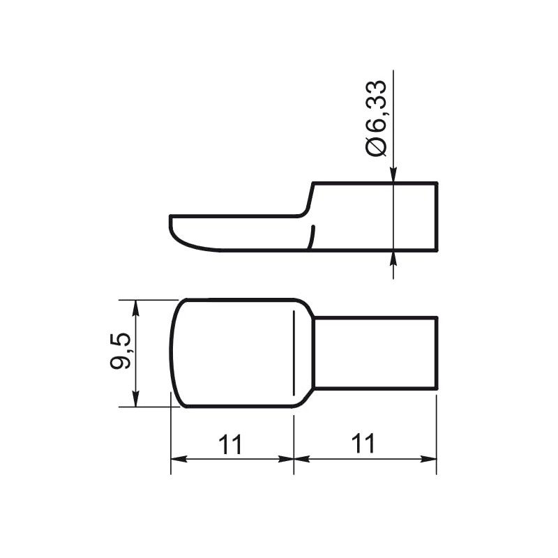 Design61 20 x 6.33mm Shelf Brackets for Shelves Steel Brass