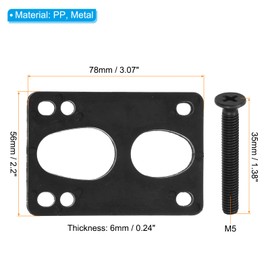 PATIKIL Skateboard Riser Pad Screw Set 2pcs 6mm Longboard Shock Rise Pad with Mounting Screws Nut Hardware Repair Kit for Cruiser Black