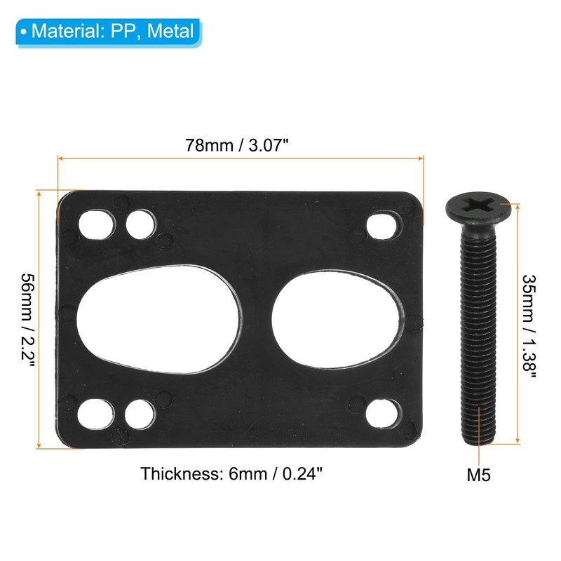 PATIKIL Skateboard Riser Pad Screw Set 2pcs 6mm Longboard Shock