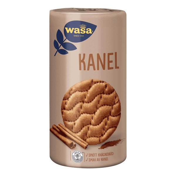 Wasa Runda Kanel 330 g - Round Crispbread with Cinnamon (Pack of 4)