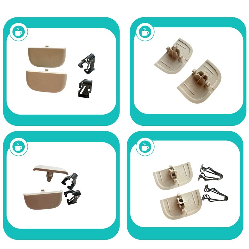 MUZHINAN 2 pcs Beige Tan Sun Visor Clips for Ford