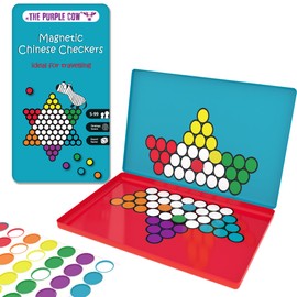 The Purple Cow- Magnetic, Lightweight, Travel Size Chinese Checkers Board Game for Kids and Adults. Classic Game with a Modern Twist.