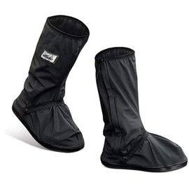 JISONCASE Waterproof Shoe Cover, Anti-Slip, Rain Shoe Cover, Easy to Carry, Foldable, Unisex, Shoe Protection, Rainy Season, For Work or School, Lightweight, Black