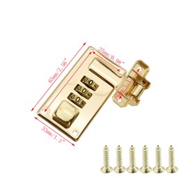 Mewutal 2pcs Luggage Combination Locks 3 Digit Combination Password Locks Pale Gold Toolbox Hasp with Combination Lock for Toolbox Luggage Wooden Box (Pale Gold)