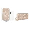 FOXLOVER Leather Wallets for Women RFID Blocking Zipper Wristlet Clutch
