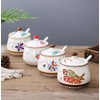 KKGUD Cute Hand-Painted Sugar Bowl, Seasoning Jar, Ceramic Condiment Pot