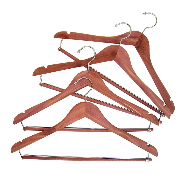 Household Essentials CedarFresh Cedar Coat Hangers, Pack of 4, 100%