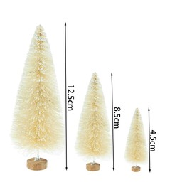 24 Pieces Mini Christmas Tree Artificial Miniature Sisal Tree Snow Frost Ornament Pine Tree Model with Wooden Base for Xmas Party Home Holiday School DIY Craft Shop Showcase Decoration, White 4.5cm