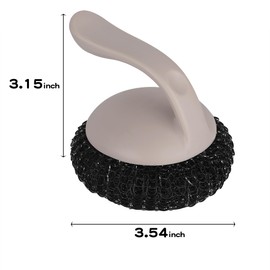Cosermart Stainless Steel Wool Scrubber with Handle, Nylon Plastic Scrubber Brush for Kitchen Dish, Pots, Pans, Grill, Sink, Bathroom Cleaning(2 PCS)