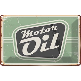 vianmo Blechschild 12x18 cm Motor oil Motoröl Auto Deko Geschenk Metall Schild