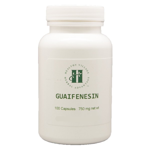 Guaifenesin Vegetable Capsules 750mg (100 Capsules) - Pure Guaifenesin No