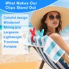 Large Beach Towel Clips for Beach Chair, Heavy-Duty Plastic Clothes