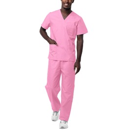 Sivvan Unisex Scrubs - Classic V-Neck Top & Drawstring Pants Scrub Set - S8400 - Sherbet - S