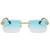 LIGOES Rimless Rectangle Sunglasses UV400 Metal Leg Sunglasses Frameless Sea