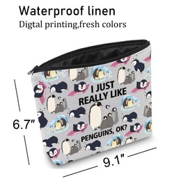 BNQL Penguin Makeup Bag Penguin Gifts Penguin Lovers Gifts I Just Really Like Penguin Ok Penguin Zipper Cosmetic Pouch Bag