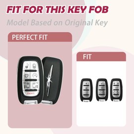 Key Fob Cover Case for Chrysler Pacifica Accessories , Fits 7-Button 2017-2025 Voyager, Touring, Pinnacle, Limited ,Soft TPU Smart Key Protector with Keychain , Replaces OEM 68217832AC, M3N-97395900