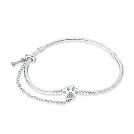 LONGLUCK Women's 925 Silver Snake Chain Dragonfly and Four Leaf Clover Pendant Beads Charm Bracelet with 5A Cubic Zirconia for Women Gift for Her, Silver, cubic zirconia