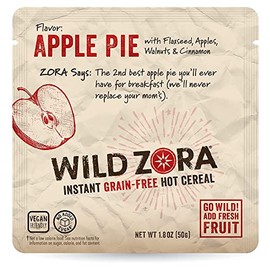 WILD ZORA Cereales Calientes Instantáneos Sin Granos - Cereales Sabrosos Paleo Friendly, Comida Caliente Instantánea, Desayuno Para Llevar, Sustituto De Avena, Sin Azúcar Agregado, Grano, Lá