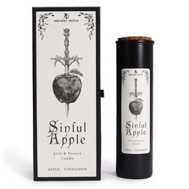 Purifying candles with old witches, apple and cinnamon, black candles for rituals of love and passion, special candles to attract happiness, seduction and positive energy