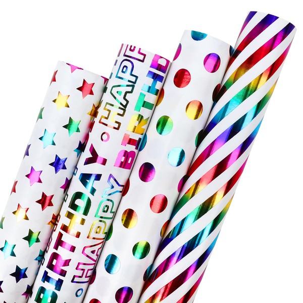 FUHITIM FUHITIM Birthday Wrapping Paper Roll - Gift Wrapping Paper